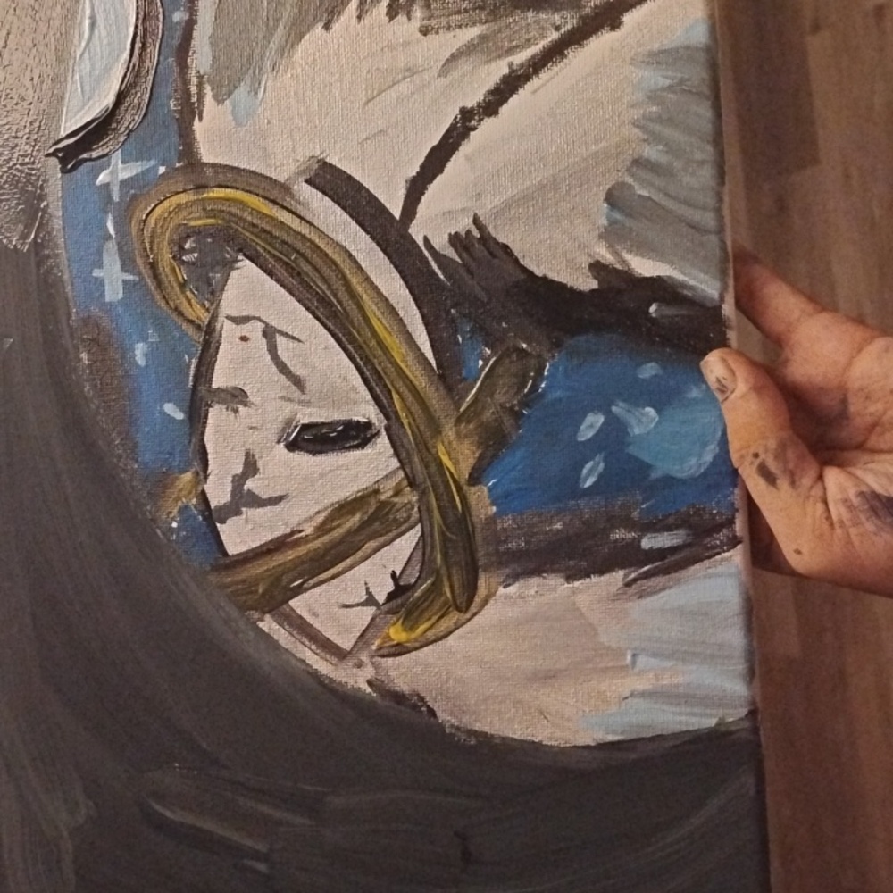 Angel Peaking Into a. Cave Painting (I Made It)